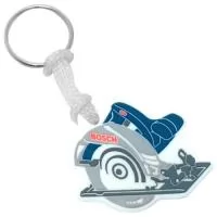 Chaveiro Emborrachado Gravação em Alto relevo com a logo do cliente.  Desenvolvimento de formato e marca específica. Acabamento em cordão de nylon e argola (ou em corrente metálica e argola). Faça seu orçamento.