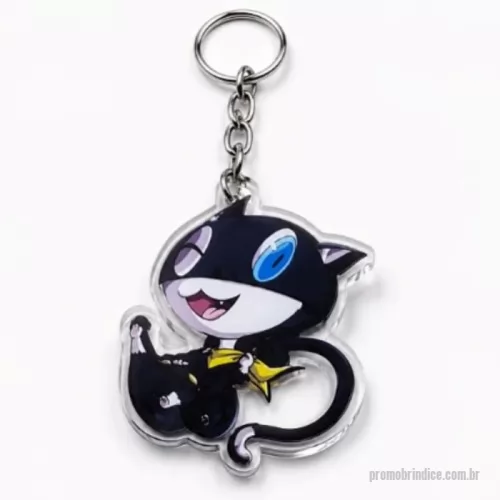 Chaveiro plástico ou acrílico personalizado - **Sobre o Produto**  O **Chaveiro de Acrílico Recortado Personalizado** é um brinde exclusivo e criativo, desenvolvido no formato da sua logo, personagem, mascote ou qualquer arte enviada, proporcionando um produto único e personalizado.  Produzido em **acrílico transparente de 2mm**, possui recorte de alta precisão e personalização em **impressão UV Digital**, garantindo cores vibrantes, excelente definição e maior durabilidade.  **Destaques do Produto**  * Formato totalmente personalizado conforme a arte enviada * Recorte de alta precisão * Acrílico transparente de 2mm * Impressão UV Digital de alta qualidade * Acabamento resistente e durável * Acompanha argola metálica  **Especificações Técnicas**  * Material: Acrílico transparente 2mm * Recorte: Personalizado * Impressão: UV Digital colorida * Personalização: Conforme arte do cliente  **Indicação** Ideal para empresas, brindes corporativos, eventos, feiras, aniversários, casamentos, formaturas, lojas, marcas, campanhas promocionais