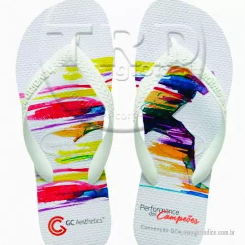 Chinelo personalizado - Chinelo personalizado em alta definição em toda a sua área. 