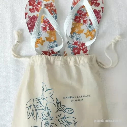 Chinelo personalizado - Havaiana personalizada com embalagem em algodão,Frete gratis
