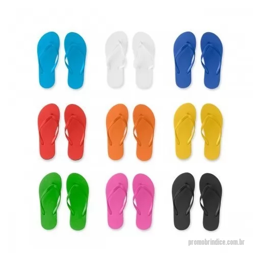 Chinelo personalizado - Chinelos confortáveis com sola em PE e tira em PVC. Disponível numa variada gama de cores. Tamanhos disponíveis: P/M (36 ao 39). Fornecidos em polybag. P/M