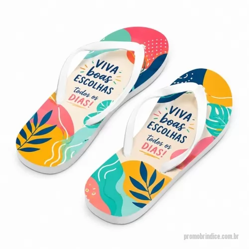 Chinelo personalizado - Chinelos confortáveis com sola em EVA e tira em PVC. A sola é totalmente personalizável em sublimação. Tamanhos disponíveis: G/GG (40 ao 43). Fornecidos num saco (montados em caso de personalização e desmontados em caso de não personalização). G/GG