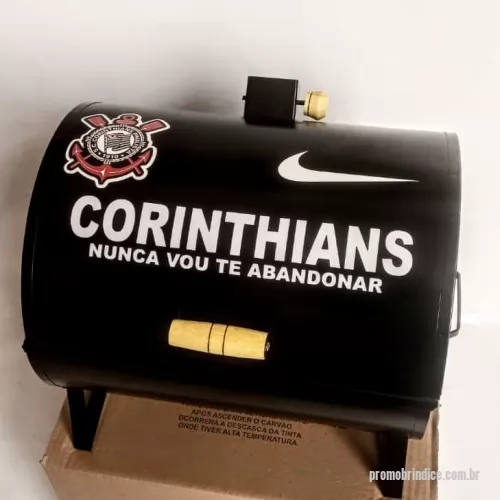 churrasqueira personalizada - Churrasqueira Portátil Personalizada Corinthians Preta