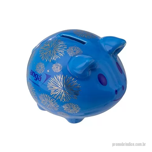 Cofrinho personalizado - Cofre Porquinho Azul 