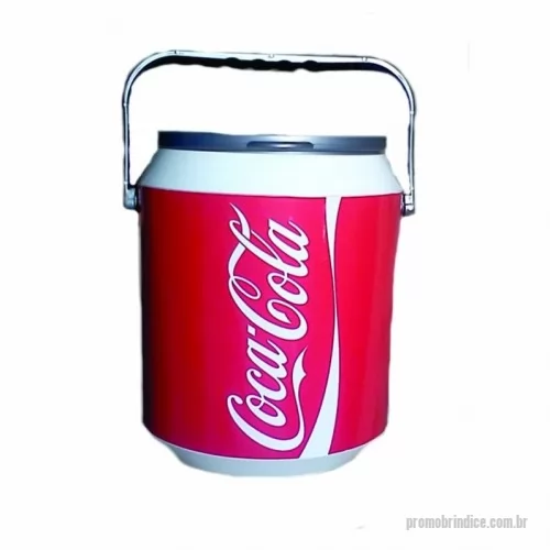 Cooler personalizado - Cooler isotérmico, capacidade 12 latas, material plástico ABS de alta densidade atóxico, tampa plástico ABS, dimensões externas aproximadas 37 cm alt x 22 cm diâmetro, gravado colorido frente e verso.