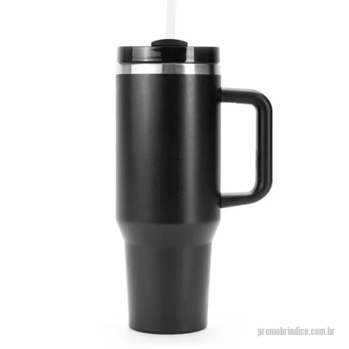Copão com tampa e canudo personalizado - Caneca térmica com capacidade de 1,2 litros feita em inox 304 com parede dupla, contém tampa acrílica rosqueável com acesso para canudo e pegador plástico com aderência emborrachada. Acompanha canudo plástico.