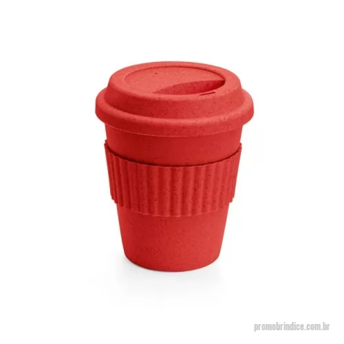 Copo bucks personalizado - Copo de viagem em fibra de bambu (60%) e PP (40%), com tampa. Tira em silicone para facilitar o transporte de bebidas quentes. Capacidade até 380 mL. Certificação EU Food Grade. ø95 x 114 mm