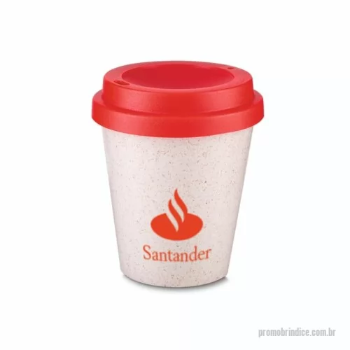 Copo com tampa personalizado - Copo fibra de arroz 350ml com tampa plástica colorida de bocal. 