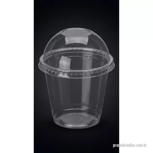 Copo com tampa personalizado - Copo com tampa bolha: Copo plástico transparente com tampa bolha. Proporciona excelente visualização do conteúdo e valoriza a apresentação do produto. Fechamento prático e seguro. Consulte os tamanhos disponíveis.