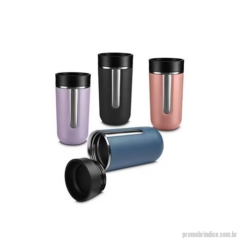 Copo de alumínio personalizado - Mantenha suas bebidas sempre na temperatura perfeita com este copo térmico de 400 ml! Com parede dupla em aço inox e um design moderno com detalhes em plástico, ele é ideal para quem busca praticidade e estilo. A tampa plástica com sistema antivazame