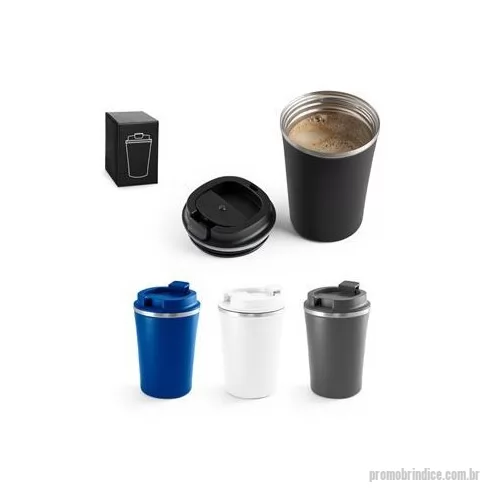 Copo de alumínio personalizado - Esse lindo copo para café personalizado em inox é um brinde personalizado charmoso e que vai fazer sucesso.