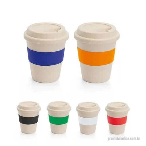 Copo ecológico personalizado - Copo Ecológico de Viagem com Tira em Silicone