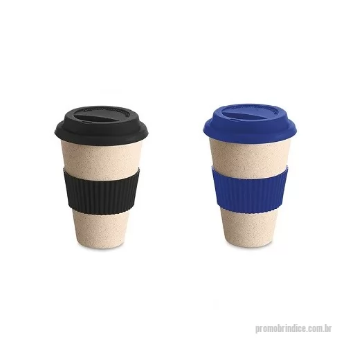 Copo ecológico personalizado - Copo Ecológico para Viagem com Tampa e Banda de Silicone