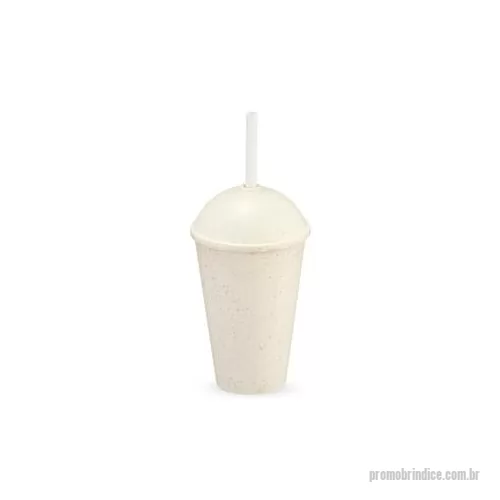 Copo ecológico personalizado - Copo produzido em fibra de madeira com tampa e capacidade de até 450 ml. Acompanha canudo plástico para encaixe na tampa. Altura : 21,4 cm Largura : 9 cm Circunferência : 28,7 cm Peso aproximado g : 56