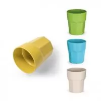 Copo em fibra de arroz (50%) e PP (50%) com acabamento matt. Capacidade até 400 ml