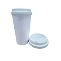 COPO DE CAFÉ CORPO BRANCO COM TAMPA BRANCA (MODELO STARBUCKS - 550ml)