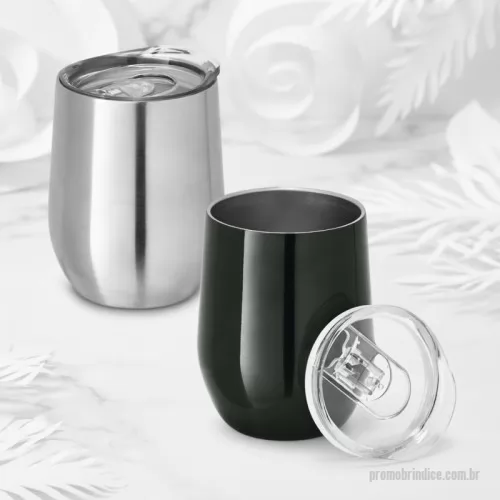 Copo Inox personalizado - Copo térmico Inox parede Dupla capacidade 400ml