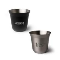 Copo Inox com capacidade de 100ml.