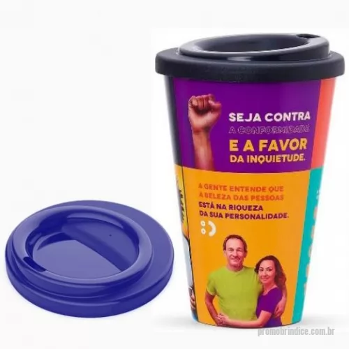 Copo personalizado - COPO 450 ml COM TAMPA DOSADORA CAFÉ  GRAVAÇÃO CROMIA 360 GRAUS