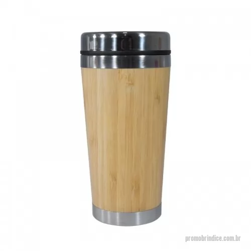 Copo personalizado - Copo Bambu de 500ml, parte interna em inox. Possui tampa com compartimento que pode ser aberto para beber. MEDIDAS: Altura : 17,5 cm. Largura : 8,4 cm. Circunferência : 26 cm. Peso aproximado (g): 192. GRAVAÇÃO: Laser ou Silk screen 1 cor.