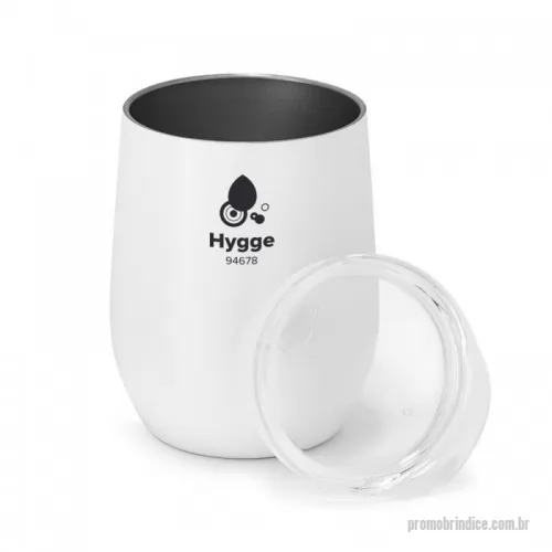 Copo personalizado - Copo de viagem com corpo duplo isolado a vácuo em aço inox e acabamento matt (térmico). Capacidade até 400 mL. Food grade. Preserva as bebidas quentes por 6h e frias por 8h. Fornecido em caixa. ø88 x 112 mm