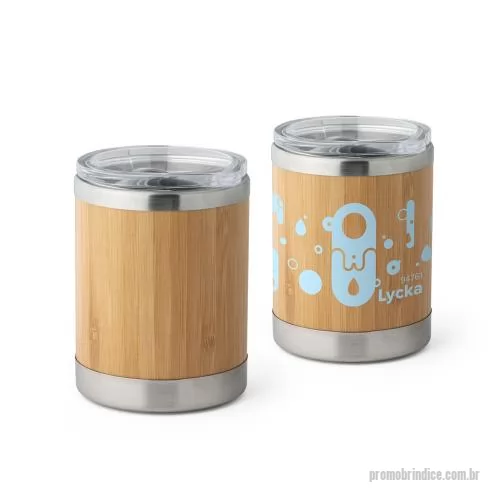 Copo personalizado - Copo Térmico Revestido de Bambu Personalizado