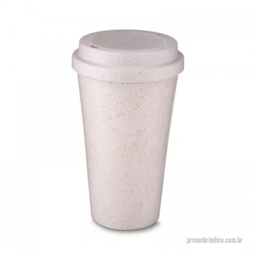 Copo personalizado - Copo fibra de arroz 550ml com tampa de bocal.