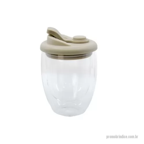 Copo personalizado - Copo em borossilicato com tampa de silicone