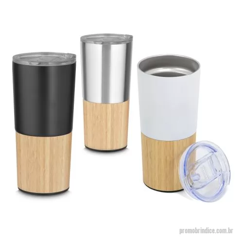 Copo personalizado - Copo Térmico Revestido em Bambu Personalizado