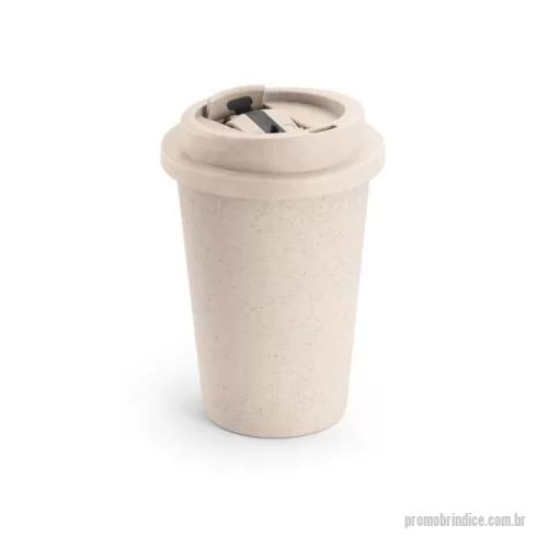Copo personalizado - Copo de viagem em fibra de bambu (60%) e PP (40%) com tampa flip top (380 mL)