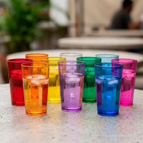 Copo personalizado - Copo com capacidade de 750 ml produzido em poliestireno, com peso de 62 gramas, altura de 15,0 cm, diâmetro da boca de 9,5 cm e base de 7,1 cm, apresentando estrutura rígida e acabamento liso que valoriza a transparência e o visual das bebidas. Seu d