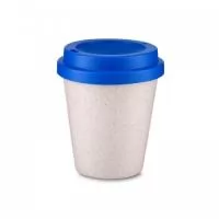Copo fibra de arroz 350ml com tampa plástica de bocal.