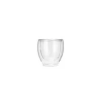 Copo de vidro borossilicado com capacidade para até 150 ml e estrutura de parede dupla, que ajuda a impedir o contato direto entre a temperatura do líquido e a parede externa da caneca. Altura : 7,8 cm Largura : 8,1 cm Circunferência : 25,3 cm Peso a
