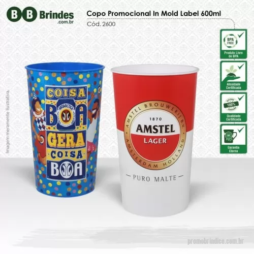 Copo Plástico personalizado - Copo promocional desenvolvido com alta tecnologia de produção e personalização em in mold label. Ideal para campanhas de grandes volumes. Acabamento diferenciado com 4 opções de tamanho e sugerido para os segmentos da educação, esportivos, alimentos e bebidas.