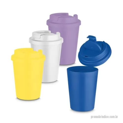Copo Plástico personalizado - Copo plástico produzido em Plástico RPET, permitindo ir ao microondas, com capacidade de 400ml, tampa rosqueável.