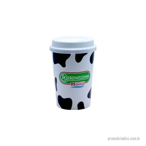 Copo Plástico personalizado - copo plástico pp 350 ml com tampa de café em mold label