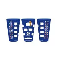 Copo Tabela Copa do Mundo 550ml </br> Acompanhe a cada passagem de fase e complete até a final! Copo Plástico personalizado Imold Label fabricado em polipropileno P.P ou poliestireno P.S Cristal de 550ml. </br> Produto em plástico não descartável com alta durabilidade. Produto Atóxico, inodoro e térmico; Copo com tecnologia de impressão 360º InMold Label, uma excelente ideia de colocar sua marca na tabela. Divulgando a sua marca de forma criativa em alta resolução. Sua marca em todos os jogos! </br> Escrita com caneta marcador permanente ponta média (não acompanha a caneta)