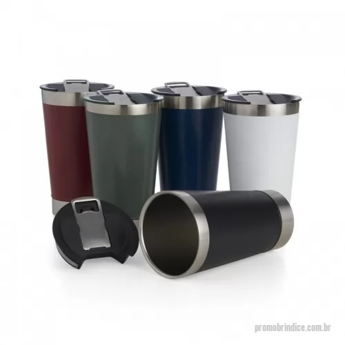 Copo térmico personalizado - MUG. Copo térmico de inox com capacidade 500ml, material livre de BPA. Contém tampa com abridor.