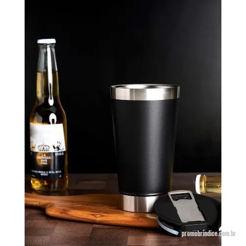 Copo térmico personalizado - Copo térmico para personalizar, fabricado em aço inox, ele possui tampa com abridor e capacidade de 500 ml. A personalização da marca é aplicada em Silkscreen em área nobre de gravação. Brinde ideal para presentear colaboradores e clientes