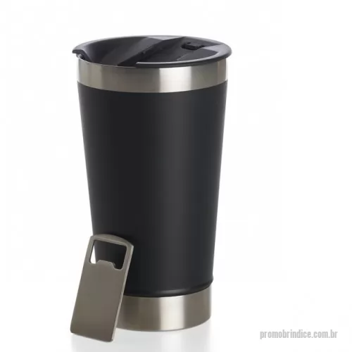 Copo térmico personalizado - Copo térmico de inox com acabamento liso e capacidade 500ml, material livre de BPA. Contém tampa com abridor.