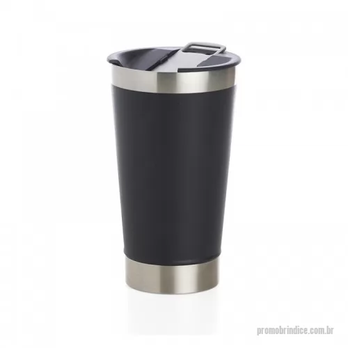 Copo térmico personalizado - Copo térmico de inox com acabamento liso e capacidade 500ml, material livre de BPA. Contém tampa com abridor.
