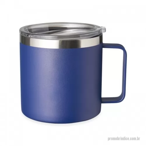 Copo térmico personalizado - Caneca térmica de inox 450ml com parede dupla e tampa com acesso ao bocal.