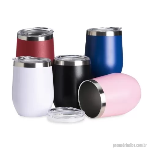 Copo térmico personalizado - Copo térmico 320ml de parede dupla em inox livre de BPA, contém tampa com bocal.