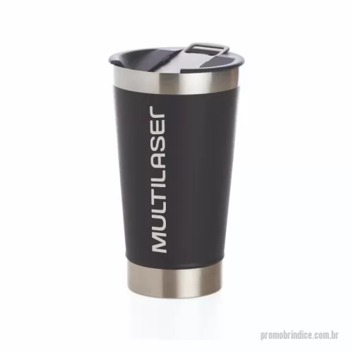 Copo térmico personalizado - Copo térmico de inox com acabamento liso e capacidade 500ml, material livre de BPA. Contém tampa com abridor.
