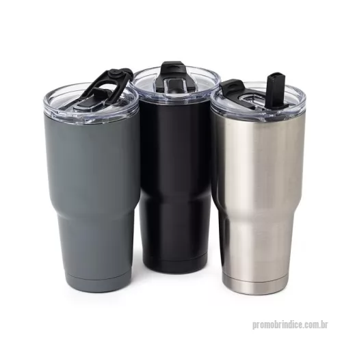 Copo térmico personalizado - Copo térmico feito em Inox com parede dupla e capacidade de 800ml. Sua tampa de acrílico contém trava e bico plástico, acompanha canudo plástico, tamanho 8,9x20,4 cm (LxA). Medidas aproximadas para personalização 11x17 cm.