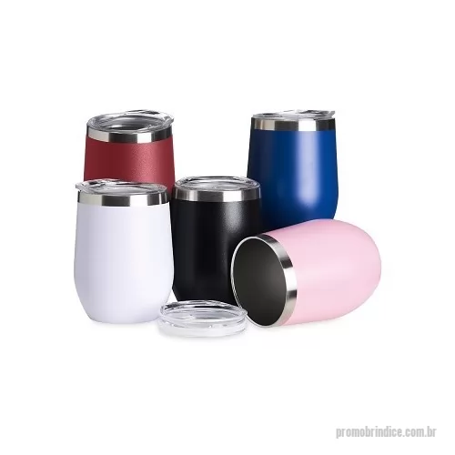 Copo térmico personalizado - Copo térmico de capacidade de 320ml, feito em inox, com parede dupla e tampa plástica (livre de BPA) com bocal para um consumo mais rápido e prático