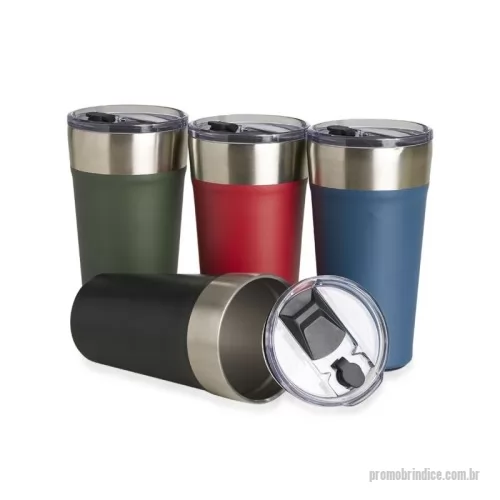 Copo térmico personalizado - Copo térmico com canudo de capacidade para 500ml . Feito em inox 18/8 e livre de BPA. Possui abridor de garrafas acoplado em sua base. Acompanha canudo e tampa de plástico.