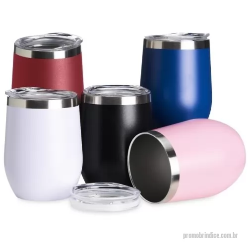 Copo térmico personalizado - Copo térmico de capacidade de 320ml, feito em inox, com parede dupla e tampa plástica (livre de BPA) com bocal para um consumo mais rápido e prático.