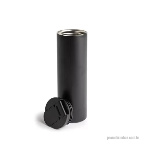Copo térmico personalizado - Copo térmico em inox de 500?ml com parede dupla e isolamento a vácuo, ideal para manter suas bebidas quentes ou frias por horas. A base em borracha antideslizante garante estabilidade em superfícies lisas, enquanto a tampa rosqueável com abertura de bocal oferece vedação segura e praticidade ao beber. Seu design elegante e acabamento polido fazem deste copo uma excelente escolha para escritório, viagens ou uso diário.  Capacidade: 500?ml  Altura: 17,2?cm  Diâmetro externo: 8,9?cm  Circunferência: 28,2?cm  Área para gravação: 12,5?cm x 6,3?cm  Peso aproximado: 294?g