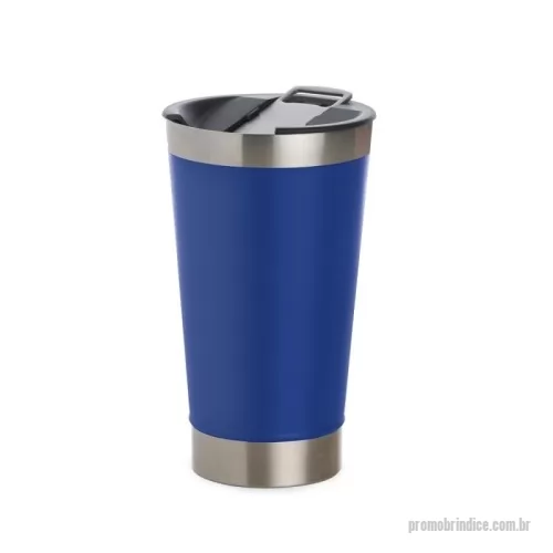 Copo térmico personalizado - Copo térmico de inox com acabamento liso e capacidade 500ml, material livre de BPA. Contém tampa com abridor.